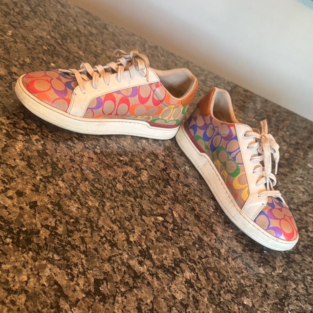Coach Clip Colorful Logo Pattern Sneakers 10 - Picture 5 of 15